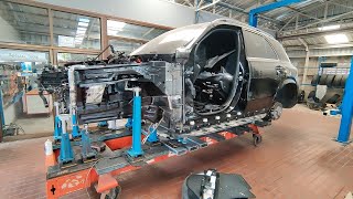 Mercedes-Benz GLE accident repair on Celette bench with Universal Fixture system Cameleon