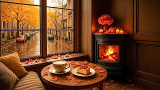 Relaxing Morning Jazz 🍂🍂Cozy Fall Coffee Shop with Soft Jazz Music & Fireplace relax for Work screenshot 5