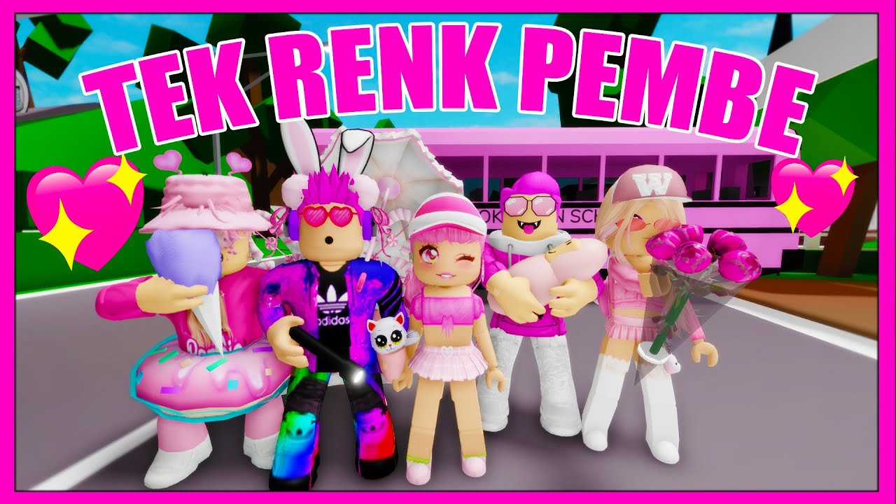 BROOKHAVEN TEK RENK CHALLENGE PEMBE 💖 ROBLOX KÜBRA NİSA