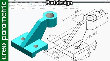 Creo part modeling tutorial | Machine part-03 in Creo Parametric