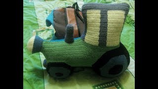 Подушка-игрушка крючком (трактор) Подушка-игрушка крючком (трактор)