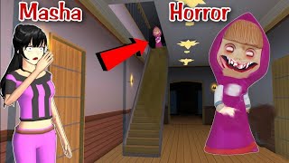 رعب ماشا في السطح There's Horror Masha at Girl House in Secret Upstairs in Sakura School Simulator