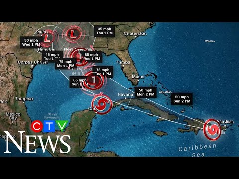 Simultaneous tropical storms heading towards U.S.