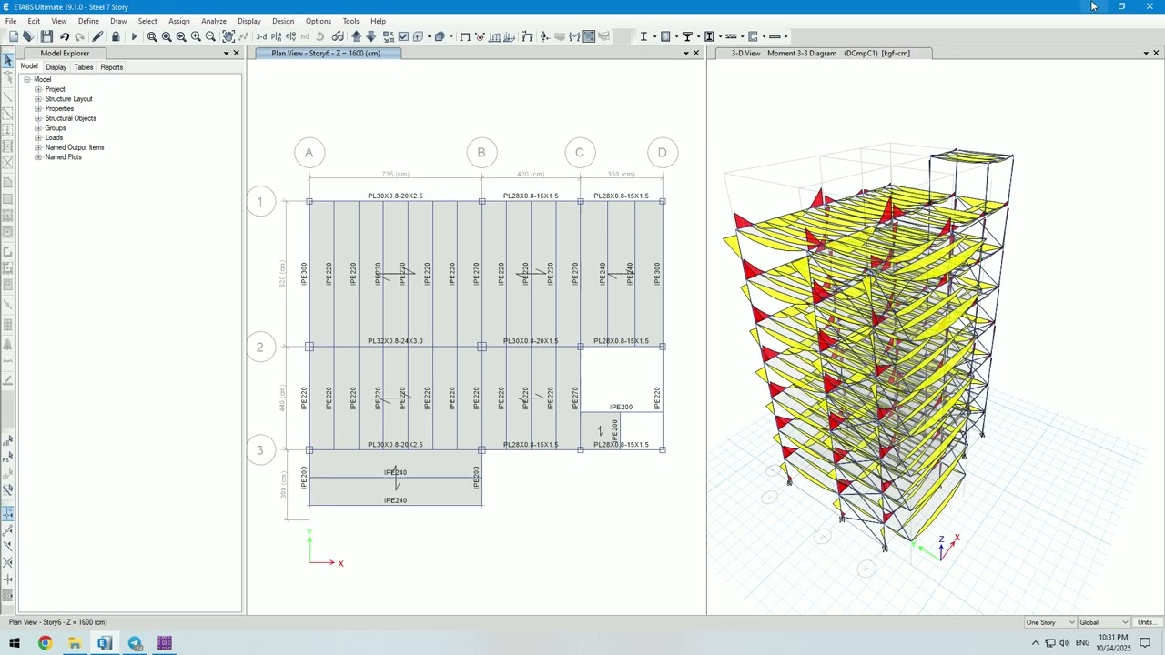 Design of a seven-story metal frame building 