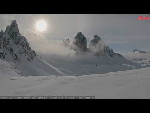 Timelapse Tre Cime di Lavaredo, Drei Zinnen Dolomites - Dicembre 2020