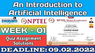 NPTEL An Introduction to Artificial Intelligence WEEK 1 ASSIGNMENT ANSWERS | 2022