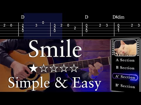 Smile by Chaplin【TAB】Easy Fingerstyle Guitar 🔹
