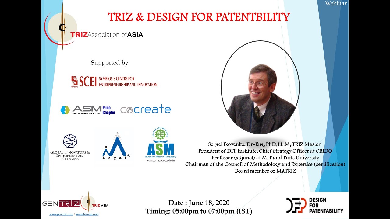 TRIZ & Design for Patentbility - Dr. Sergei Ikovenko