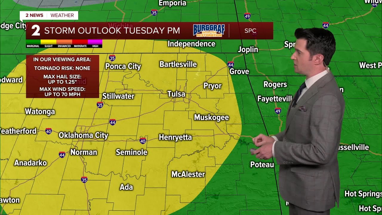 Chance for strong to severe storms Tuesday afternoon and evening - YouTube