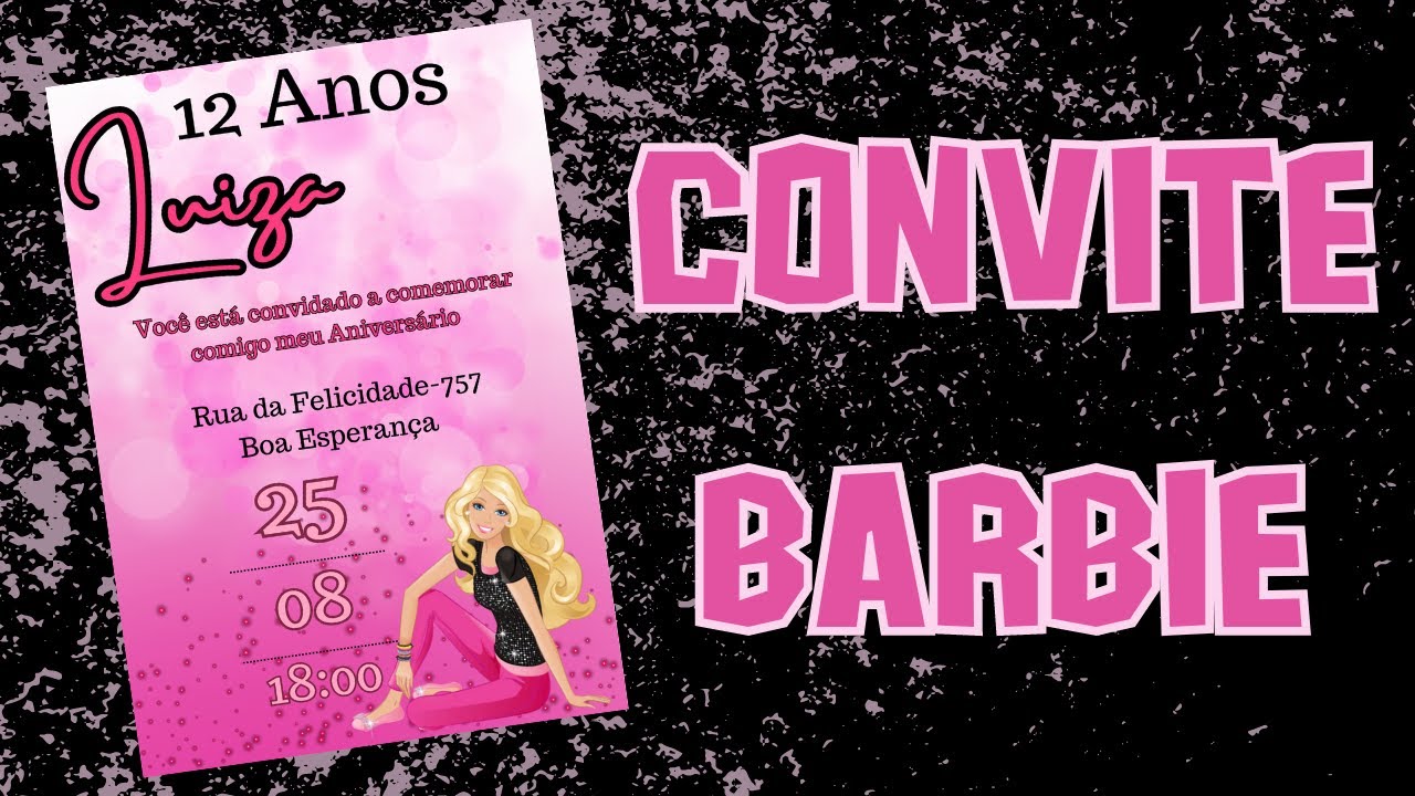 Convite Digital Barbie - Modelo 1