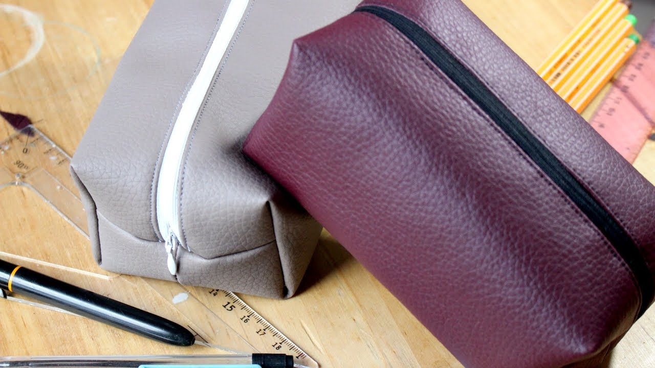 Trousse rectangulaire en cuir Milan - 2 compartiments - 4 coloris  disponibles - Viquel Pas Cher