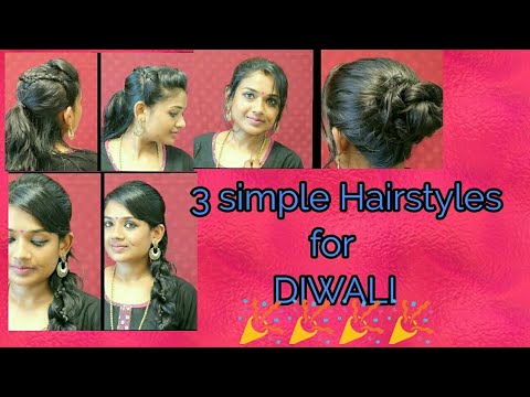 Diwali special hairstyles 3 cute simple hairstyles puff Diwali special hairstyles 3 cute simple hairstyles puff
