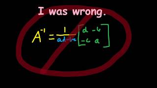 I WAS WRONG | You Will NEVER Invert a MATRIX the SAME WAY Again.