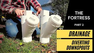 The Fortress Part 2  Installing Patio Drainage and Diverting Downspouts