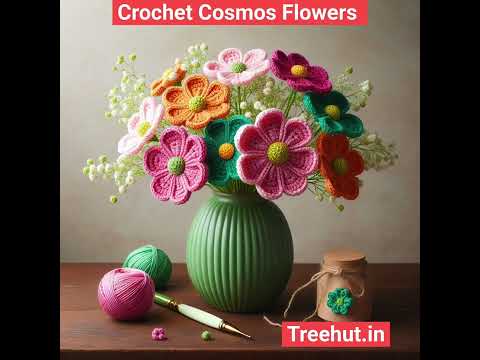 Crochet Cosmos Flowers #crochet #crochetideas #sustainable #decoration #reusable