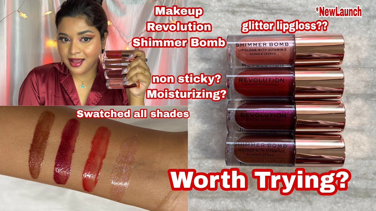 Newly Launched Makeup Revolution Bomb Lipgloss & Review || Glitter Lipgloss - YouTube