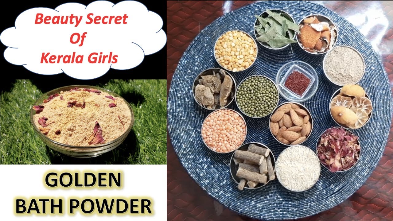 Kerala's Secret GOLDEN BATH POWDER || Beauty Secret Of Kerala Girls || Bright & Glowing Skin