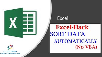 Excel Tutorial to Sort Data Automatically without using Macros|EXCEL|CTTUTORIAL