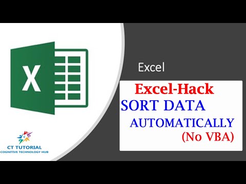 Excel Tutorial to Sort Data Automatically without using Macros|EXCEL|CTTUTORIAL