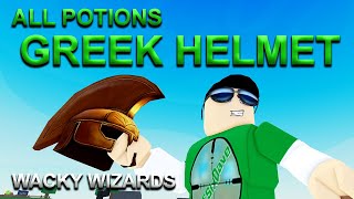 All Potions Greek Helmet Wacky Wizards Roblox Update