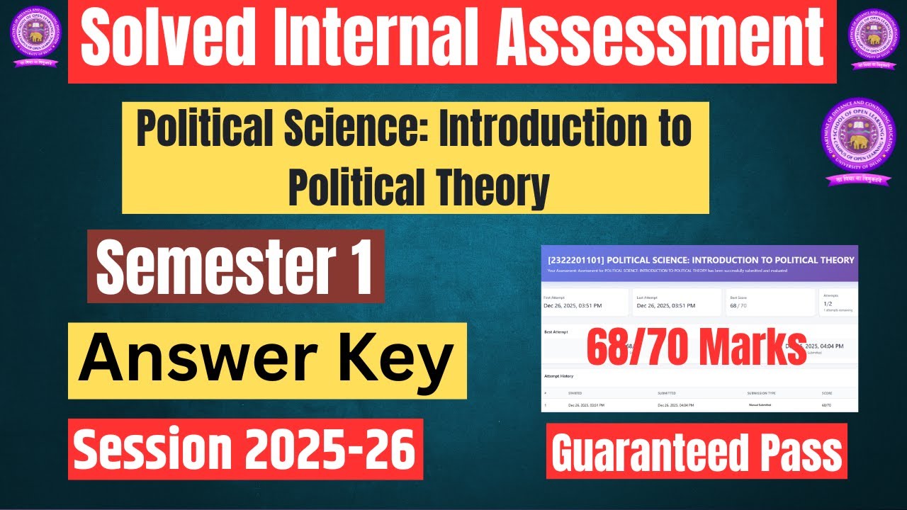 DU SOL|Internal Assessment |Pol Science:Introduction to Political ...