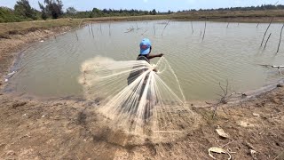 Fishing Net Video - Traditional Cast Net Fishing In River - Best Fishing Net Village River Video