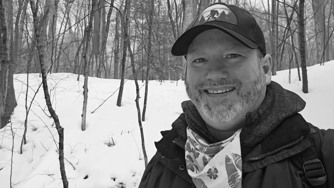 Hiking in the Freezing Rain ASMR - Full Video - Black & White Film