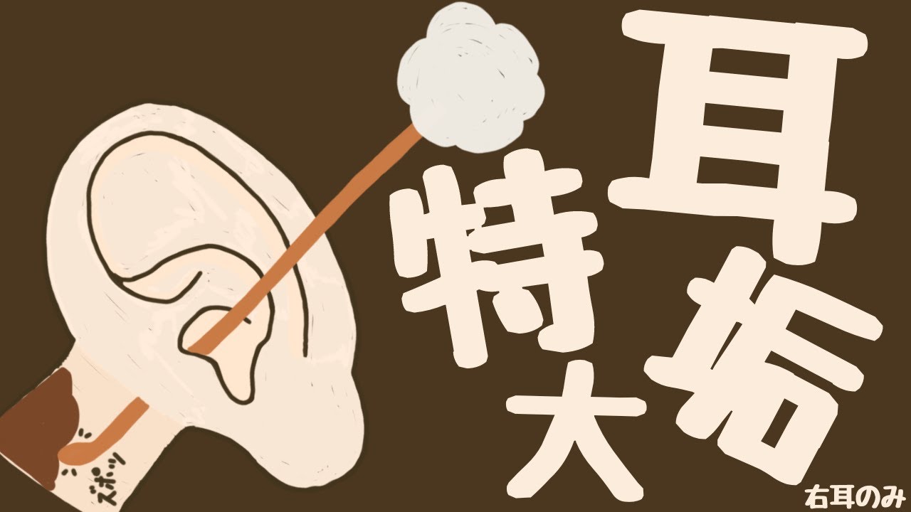 【ASMR】特大耳垢を搔き出す耳かき 右耳のみ Ear Cleaning 【No Talking】
