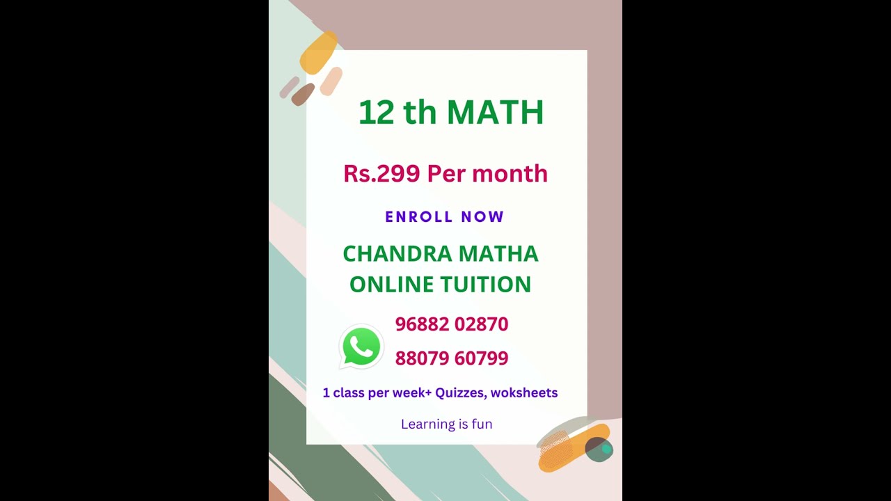 12th Math -online tuition