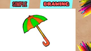 How to draw umbrella step by step || drawing and coloring fun for kidss