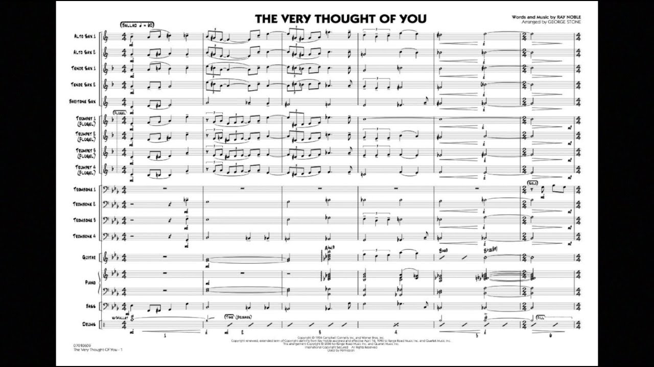 The Very Thought of You by Ray Noble/arr. George Stone