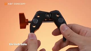 K&F CONCEPT Multi-Functional Super Clamp with Double 360° Ball Head