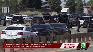 Domestic violence suspect shot, killed during pursuit; Eastbound I-80 closed in Citrus Heights
