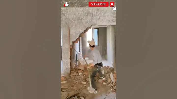 wall breaking by flexible hammer super powerful. #demolition #hammer #civil #home #wall