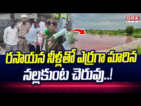 రసాయన నీళ్లతో ఎర్రగా మారిన నల్లకుంట చెరువు..! | Nallakunta Cheruvu Red Water | Sangareddy District | - TV9