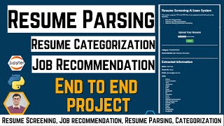 Famous Building Resume Screening App Machine Learning | Resume Parsing | Resume Job Recommendation Python Profile