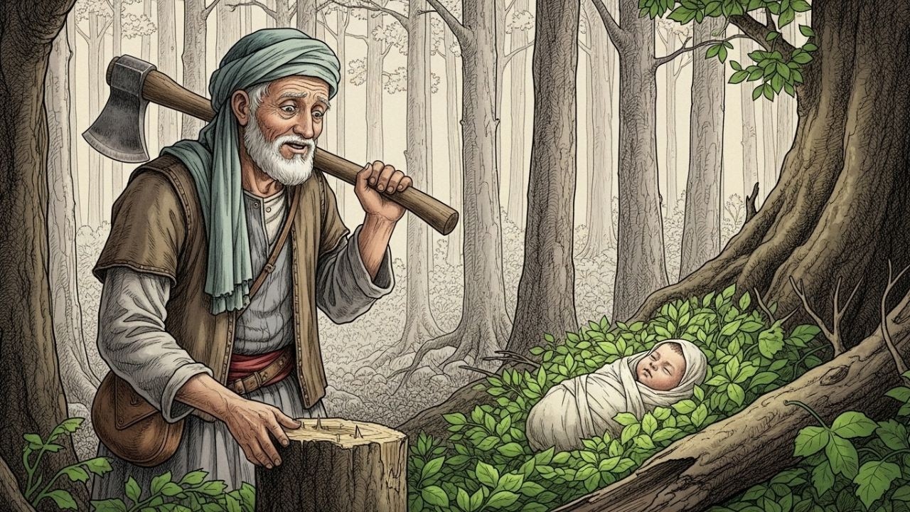 قصة الحطاب الذي عثر على طفلٍ في الغابة فغيّر الله به حياته إلى الأبد قصص قبل النوم