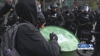 VIDEO: 4 arrested after protests in downtown Seattle