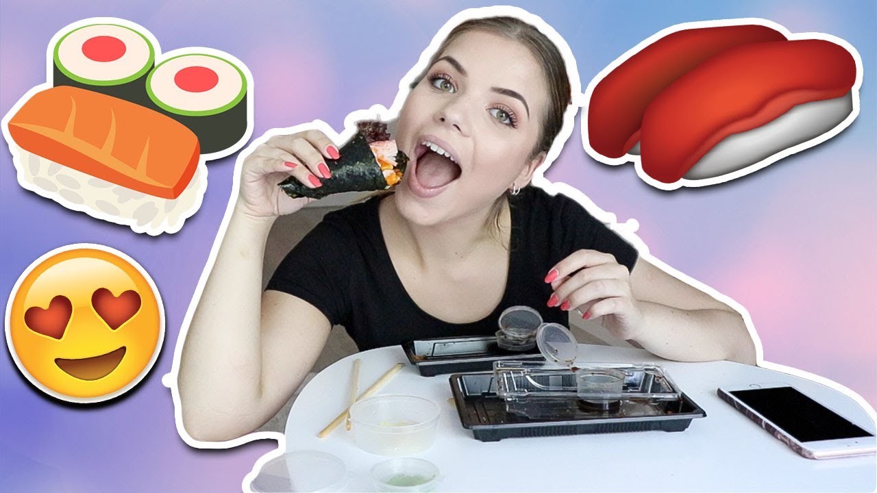 SUSHI MUKBANG 🍣😍 & SNAPCHAT Q&A 👻 | Kristina K ❤