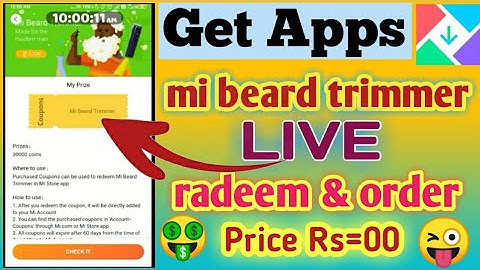 #Getapps Mi beard trimmer Buy Free || coupon Redeem & Apply Live आप भी Buy कर सकते हैं Free में।