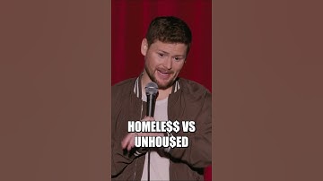 Thumbnail of Homeless vs Unhoused | Drew Lynch | #shorts #drewlynch #comedy #standup #jokes