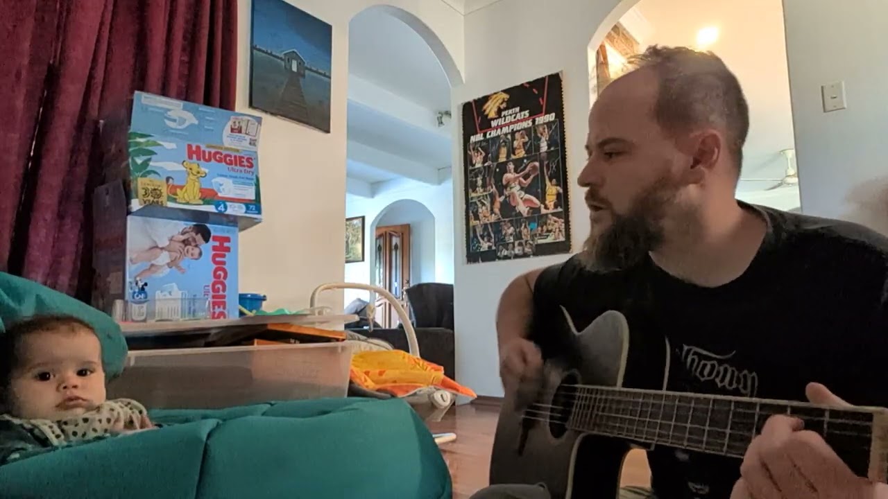 Taylor Swift - Carolina (Acoustic Guitar Cover) - Baby jamming bedtime routine