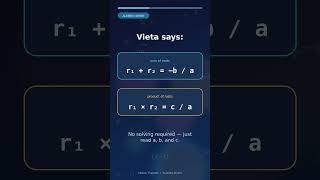 Vieta’s Theorem in 30 Seconds 🤯 | Algebra Shortcut