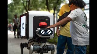 The first robot dog moving billboard launches.