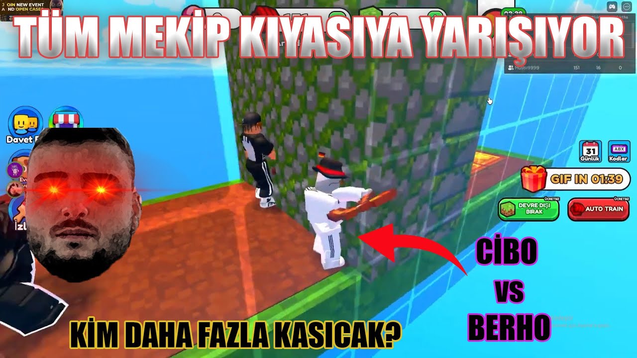 ÇEKİŞMELİ ROBLOX VS! CyberRulz Mekiple ROBLOX DUVAR KIRMA VS ATIYOR