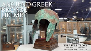 Ancient Greek Bronze Helmet w/ Ram’s Head Cheekpieces | 5th–4th Century B.C. Chalcidian Armor