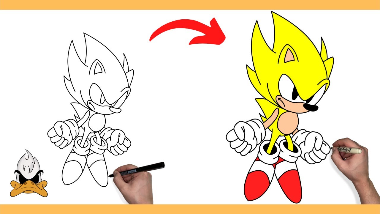 Como DESENHAR o SUPER SONIC (PASSO A PASSO). Vídeo completo no