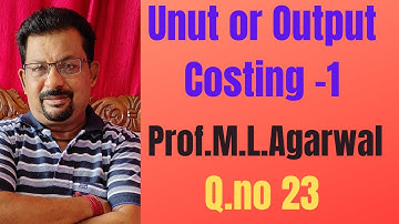 Unit or output costing -1 Q.no 23 prof.M.L.Agarwal ||Rajusengupta Classes||