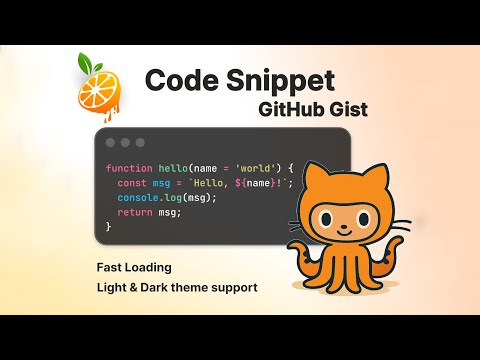 Code Snippet (GitHub Gist) by FreshJuice 🍊 | Embed Code in HubSpot