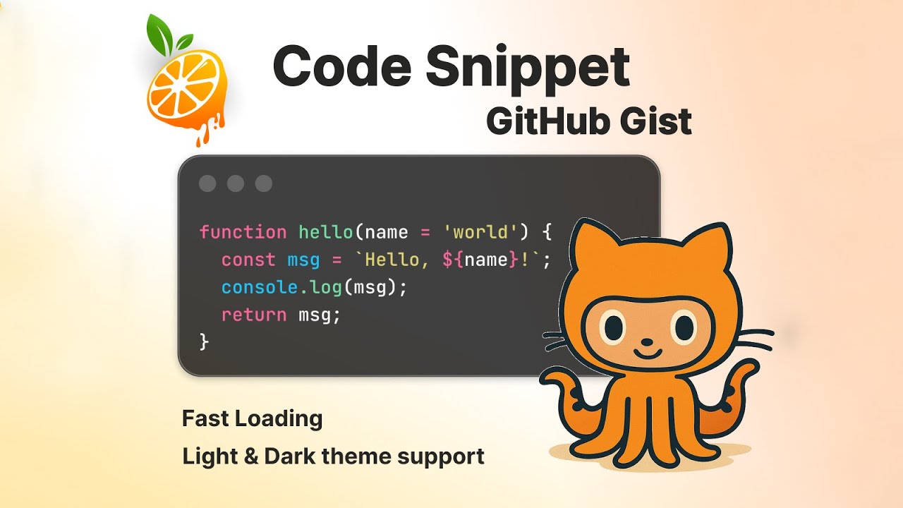 Code Snippet (GitHub Gist) by FreshJuice 🍊 | Embed Code in HubSpot ...